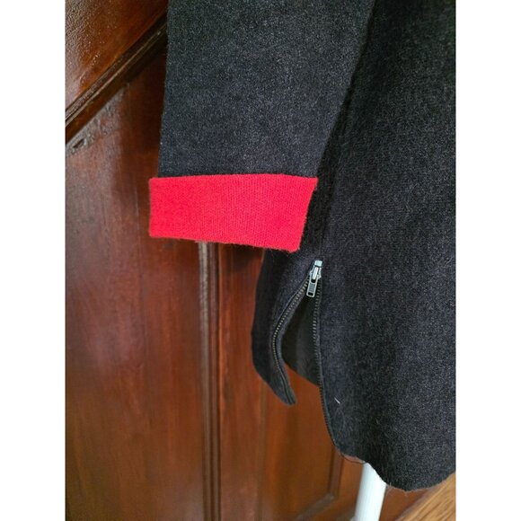 Nanette Lepore Womens Long Sleeve Sweater Medium Black/Red Side Zipper Red Cuffs - Picture 3 of 7
